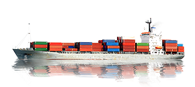 Container ship loaded for export